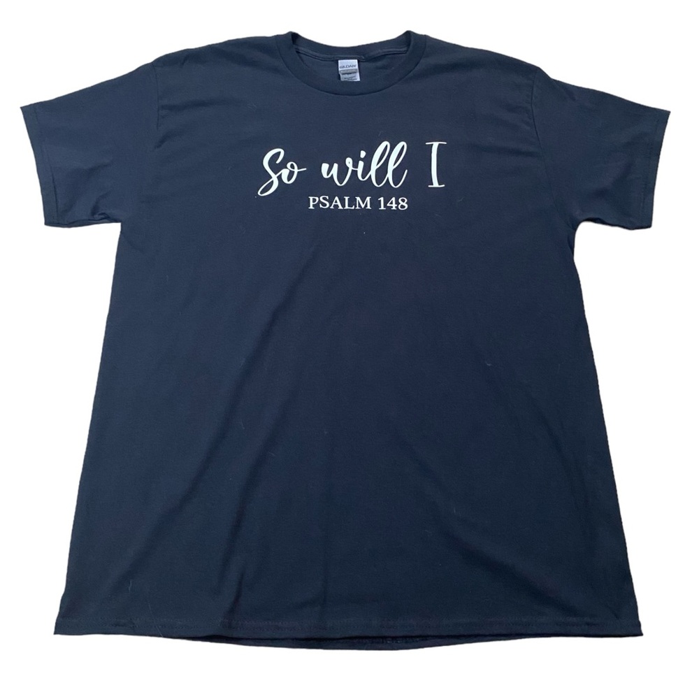 So Will I Womens Christian Black Graphic Tshirt